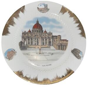 Vintage Hutschenreuther “Sylvia” Roma San Pietro Plate – 10.5” Gold Trim